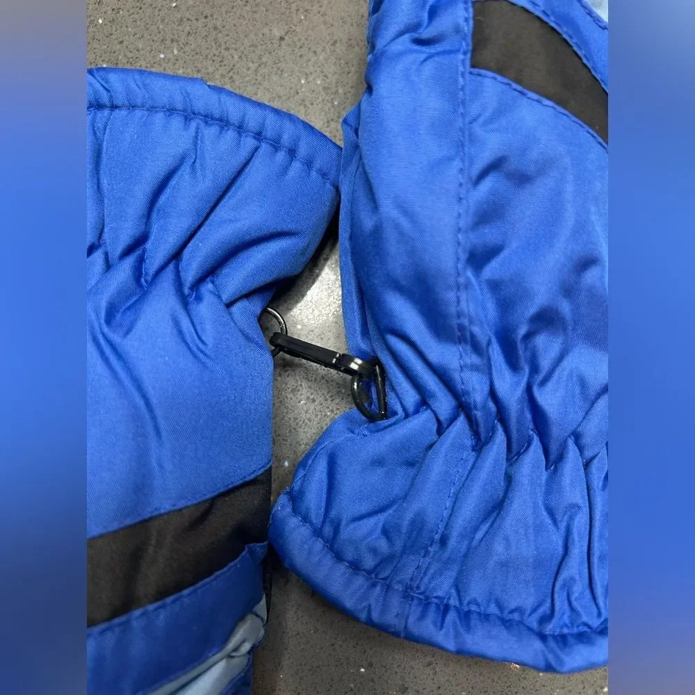 Blue and Black Winter Mittens